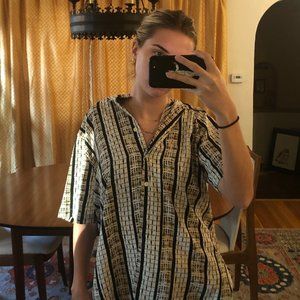 Vintage Liz Baker Button Down Bowling-Style Top